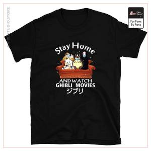 Bleiben Sie zu Hause und sehen Sie sich Ghibli Movie T Shirt Unisex an