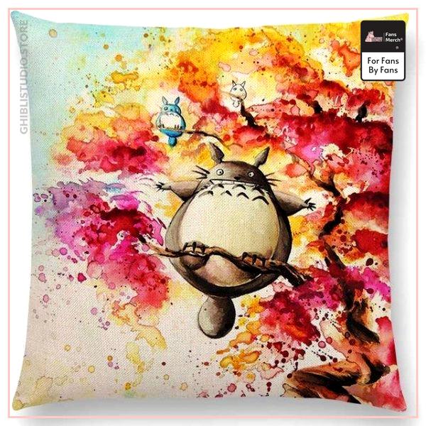 Studio Ghibli Watercolor Throw Pillow Cover