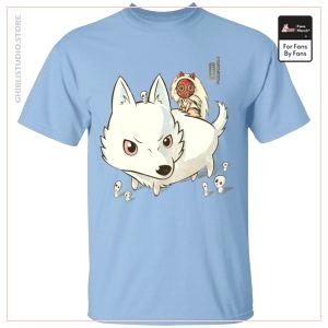 Princess Mononoke und das Wolf-niedliche Chibi-Versions-T-Shirt