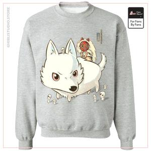 Princess Mononoke und The Wolf Cute Chibi Version Sweatshirt
