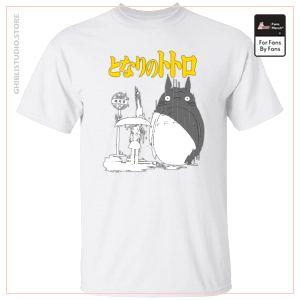 My Neighbor Totoro Poster Schwarz-Weiß-T-Shirt