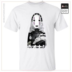 Spirited Away Kaonashi Schwarzes T-Shirt mit Ausschnitten