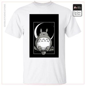 My Neighbor Totoro by the Moon Schwarz-Weiß-T-Shirt Unisex