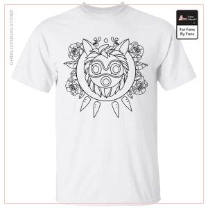 Masque Princess Mononoke en t-shirt noir et blanc unisexe